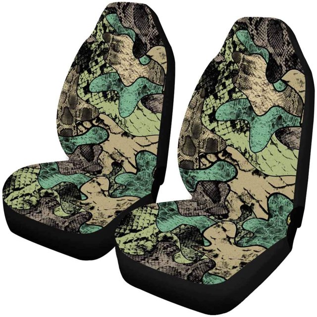 Juego de 2 fundas de asiento de coche ABPHQTO Camuflaje Verde Universal