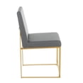 thumbnail image 3 of High Back Fuji Contemporary Dining Chair in Gold and Grey Faux Leather by LumiSource - Set of 2, 3 of 5
