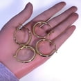 thumbnail image 3 of Thick Gold Plated Chunky Earrings Steling Silver Post Hoops Earrings For Women Tube Hoops Earrings Hypoallergenic Lightweight Huggie Hoop Large Earrings 3cm 2Pcs, 3 of 8