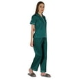 thumbnail image 2 of Inkmeso Ensemble de Pyjama en Coton pour Femmes Manches Courtes Classiques 2 Pcs Chemise & Pyjama Loungewear, 2 of 7
