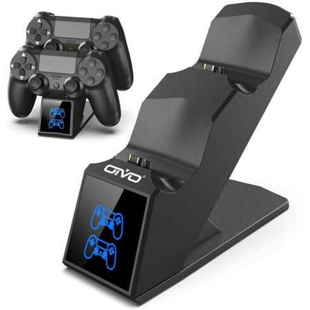 PS4 Controller Charger, OIVO DualShock 4 Controller Charging Station Dock for Playstation 4/PS4/PS4 Slim/PS4 Pro, Dual Wireless PS4 Charging Dock - Black