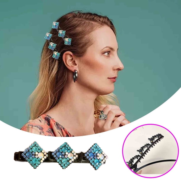 Pinzas para el cabello para mujeres, pinzas para peinar, pinzas para el cabello para niñas, horquillas con diamantes de imitación para el cabello, horquillas para el flequillo de verano para mujeres,