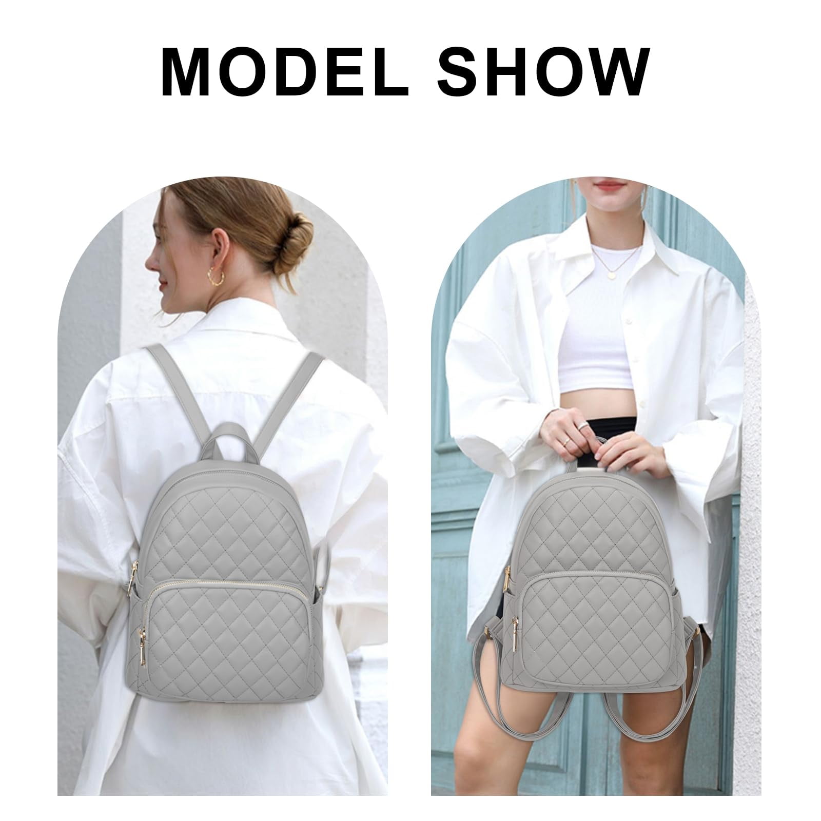 Unbranded Leather Look half‎ Quilted Backpack KL928 Quilted Mini Backpack for Women PU Leather Backpack  main image 2