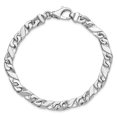 thumbnail image 3 of 14k White Gold Bracelet Men's Fancy Chains 6.7 mm 9 in Hand Polished Link with Lobster Clasp, 3 of 3