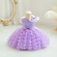 thumbnail image 4 of IBTOM CASTLE Toddler Baby Girl Butterfly Tutu Dress Bowknot Princess Flower Girl Wedding Pageant Birthday Party Dresses 12-18 Months Purple, 4 of 9