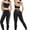 Black, variant on AEXTO Two Piece Womens Workout Set Backless Color Block Tank Tops Matching High Waist Leggings Gym Work Out Outfits