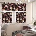 thumbnail image 2 of Coffee and Cane Candy Kitchen Curtain Valance and Tiers Set of 3 Coffee Theme Farmhouse 24 Inch Length Tier Curtains Kitchen Decor Blackout Drape Window Curtain,Size S, 2 of 4