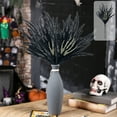 thumbnail image 4 of Artificial Pine Branch Halloween Decor, 18" Black Gothic Floral Pick for Haunted House Centerpiece, Eerie Wreath Spider Web Display(F), 4 of 6
