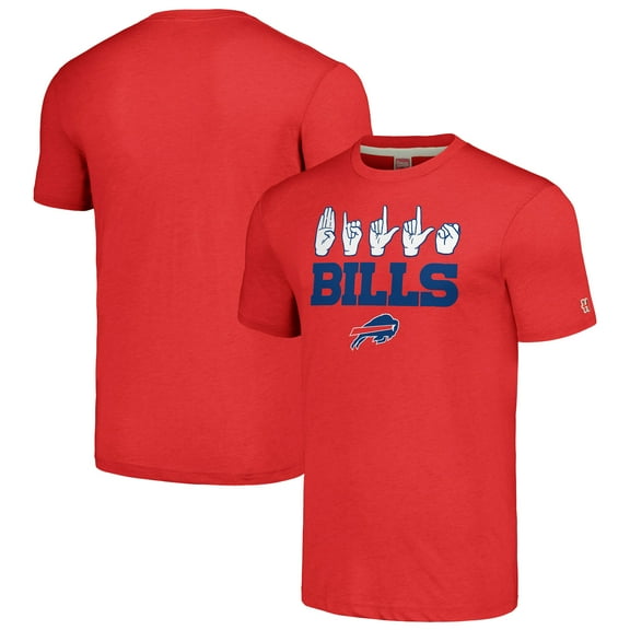 Unisex Homage Red Buffalo Bills The NFL ASL Collection by Love Sign American Sign Language T-Shirt