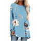 thumbnail image 2 of ICHUANYI Clearance Women's Fashion Loose Long Sleeve Round-Neck Blouse Christmas Printing T-Shirt Tops(Blue, L) ICHUANYI WER2023081507905, 2 of 5