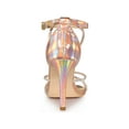 thumbnail image 2 of BLISSFUL STEP Women's Rhines Knot Strap Stiletto Heels Sandals Rose Gold 8.5, 2 of 8