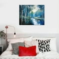 ONETECH Birch Tree Wall Art Canvas Blue Landscape Nature Forest ...