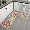 thumbnail image 2 of Pioneer Flower Floral Print Pattern Kitchen Rugs Sets Of 2,Anti Fatigue Kitchen Mat Rugs Non Slip Washable,Decorative Kitchen Floor Mats for Kitchen,Sink,Laundry,17"x30"+17"x47", 2 of 7