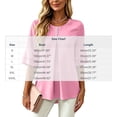 thumbnail image 3 of ClodeEU Women's Round Neck Pleated 3/4 Sleeve Tunic Blouse Top,Casual Loose Shirt Orange,Women's Plus M, 3 of 8