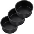 thumbnail image 1 of shiyou-4 Inch Mini Cake Pan Set of 3, Non-Stick Round Baking Cake Pans Tins for Small Tier Smash Cakes, Non-Toxic & Solid, Stainless Steel Core & Leak-Proof, Black, 1 of 4