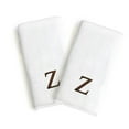 thumbnail image 2 of Authentic Hotel and Spa  2-piece White Turkish Cotton Hand Towels with Brown Block Monogrammed Initial White/Brown G, 2 of 7