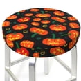 thumbnail image 3 of Lsque Pumpkin Fallen Leaves Pattern Round Bar chair cushion covers Velvet Fabric Premium Comfort Protects from Scratches and Stains for 14-17 Inch Chair-12 inch, 3 of 7