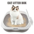 thumbnail image 6 of MUSEYA Small Kitten Litter Box Set Easy to Clean Semi Enclosed ABS Grey 1 Set, 6 of 7