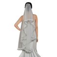 thumbnail image 1 of Double Layer Lace Trim Wedding Veils For Bride Photography Bridal Headpiece With Hair Comb Tulle Veils for Church Event White, 1 of 4
