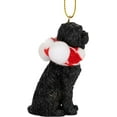 thumbnail image 4 of Portuguese Water Dog Black Christmas Tree Ornament Fabric Candy Cane Scarf, 4 of 6