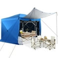 thumbnail image 4 of COBIZI 12x12ft Pop up Gazebo Screen House Tent for Camping, 6-Sided Camping Outdoor Screened Gazebo with Removable Roof&Sidewalls, Portable Hub Tent with Carrying Bag&Ground Stakes, Blue(Upgraded), 4 of 12