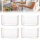 thumbnail image 1 of Cajones de almacenamiento para congelador y despensa, paquete de 4, organizador apilable de plástico transparente con asas para alimentos, carne, verduras, bocadillos y latas, 1 of 9