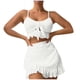 thumbnail image 1 of Traje de baño de 2 piezas para mujer, trajes de baño para mujer, conjunto de traje de baño de moda para mujer de color liso con falda cruzada y abertura lateral., 1 of 5