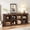 brownish red, variant on 8 Cube Bookshelf, Rustic Farmhouse Horizontal Bookcase, 2-Tier Wood Storage Organizer Cabinet, Long Freestanding Display Shelf for Living Room, Entryway, Office