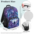 thumbnail image 7 of KUIFORTI Galaxy Purple Wolf Children's Backpack 17 Inch Fashion Kids School Bookbag with Laptop Compartment for Elementary Middle Back to School Gifts for Boys, 7 of 7
