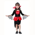 thumbnail image 3 of CONFREE Halloween Clothes Set for Toddler Girl Long Sleeve Vampire Shaped Dress Up Hallowmas Performance Outfit Set Fall Clothing Set, 3 of 9