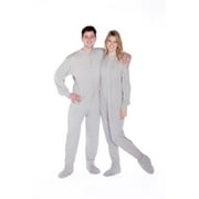 Big Feet Pajama Co. Gray Jersey Knit Adult Footie Footed Pajamas Sleeper