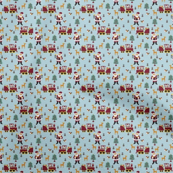 oneOone Polyester Spandex Light Blue Fabric Christmas Quilting Supplies Print Sewing Fabric By The Yard 56 Inch Wide