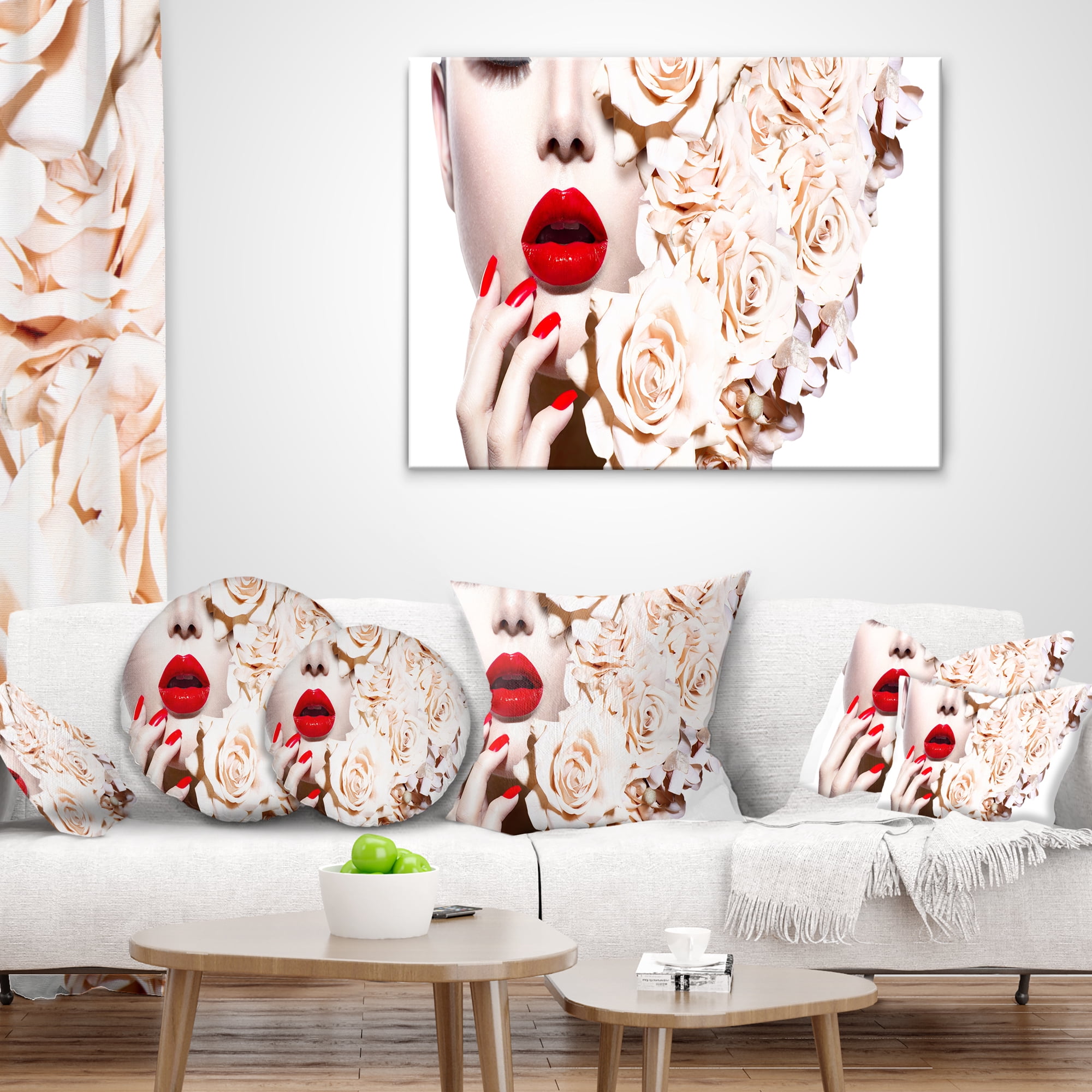 Designart Woman's Fashion and Floral Design - Sensual Throw Pillow - 16x16