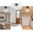 thumbnail image 2 of Crystal Chandelier Modern Raindrop Crystal Lighting Fixture H12.99XW9.05, E26 Small Ceiling Light for Bedroom, Kitchen, Living Room(Not Included Bulb), 2 of 9