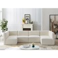 thumbnail image 2 of Meridian Furniture Quincy Cream Velvet Modular Sectional, 2 of 13
