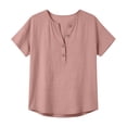 thumbnail image 4 of Shihyeh Linen Tops for Women Short Sleeve Button Down Shirts Casual Summer 2026 Cotton Gauze Clothes Loose Fit Tunic Blouses, 4 of 4