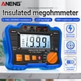 thumbnail image 2 of Probador de resistenciaANENG MH10 Probador de resistencia de aislamiento digital 0.1MΩ-2000MΩ Megóhmetro con retroiluminación LCD Voltaje de salida 100/ 250/ 500/ 1000V Medidor de resistencia aislado ANENG Probador de resistencia, 2 of 7