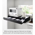 thumbnail image 2 of Yamazaki Home Countertop Drawer with Pull-Out Shelf - Wide, Black, Steel, 2 of 7