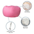 thumbnail image 5 of BizChair Oversized Solid Light Pink Refillable Bean Bag Chair for All Ages, 5 of 9