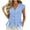 *Light Blue, variant on VBVC Women's Cotton-Linen Button Down Peplum Top , Ladies' V Neck Cap Sleeve Ruffle Hem Blouse , Summer Work Fitted Waist Top For Women,Army Green,S-2XL