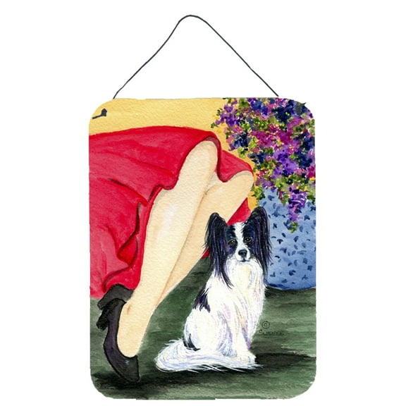 Carolines Treasures SS8523DS1216 Lady with Her Papillon Aluminium Metal Wall or Door Hanging Prints, 16" x 12", Multicolor