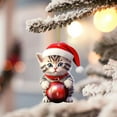 thumbnail image 3 of CASAFUN Cat Christmas Hanging Ornament, Merry Christmas Pendant for Christmas Tree Window Car Decor, Xmas Santa Holiday Party Gift Welcome Sign Decorations for Kids Family Friends Garden, 3 of 5