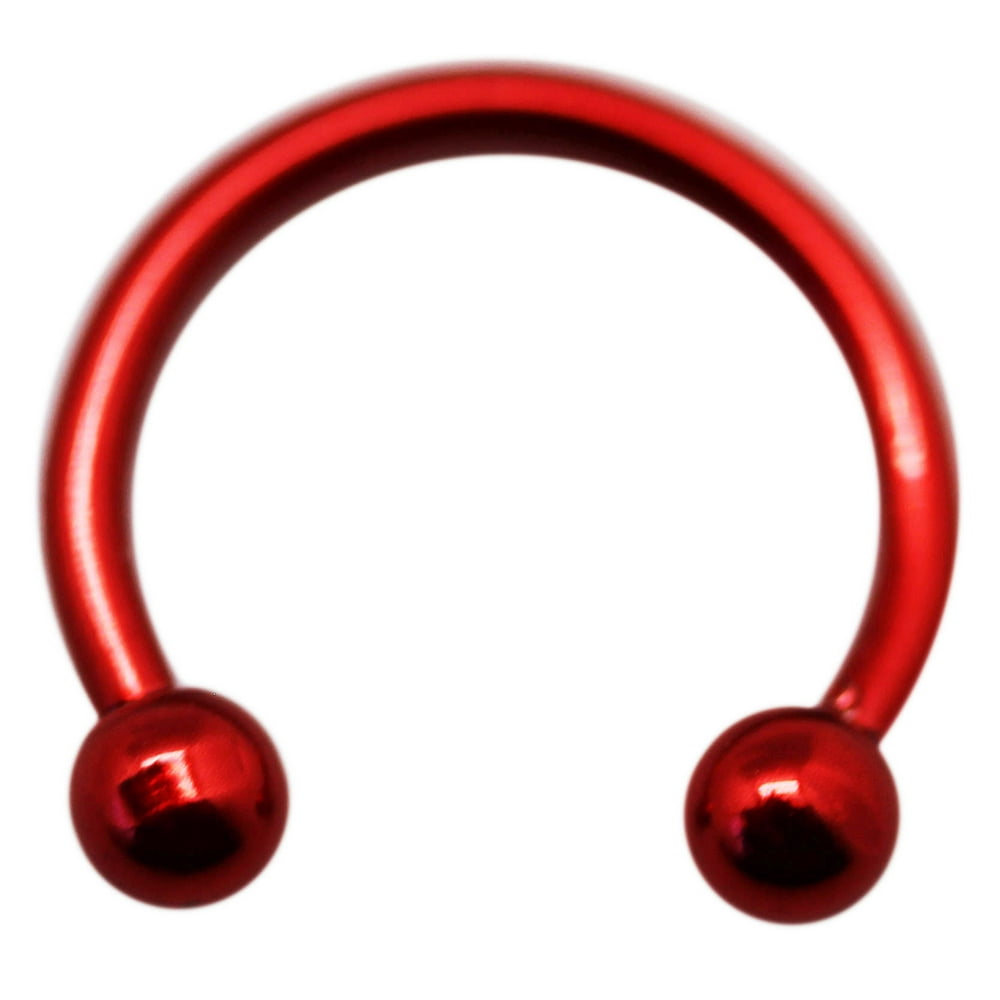 Body Jewelry Red Horseshoe Septum Ring (1 mm, 18 Gauge) 1 Piece