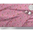 thumbnail image 2 of Soimoi Pink Viscose Chiffon Fabric Flower & Butterfly Printed Craft Fabric by The Yard 42 Inch Wide, 2 of 3
