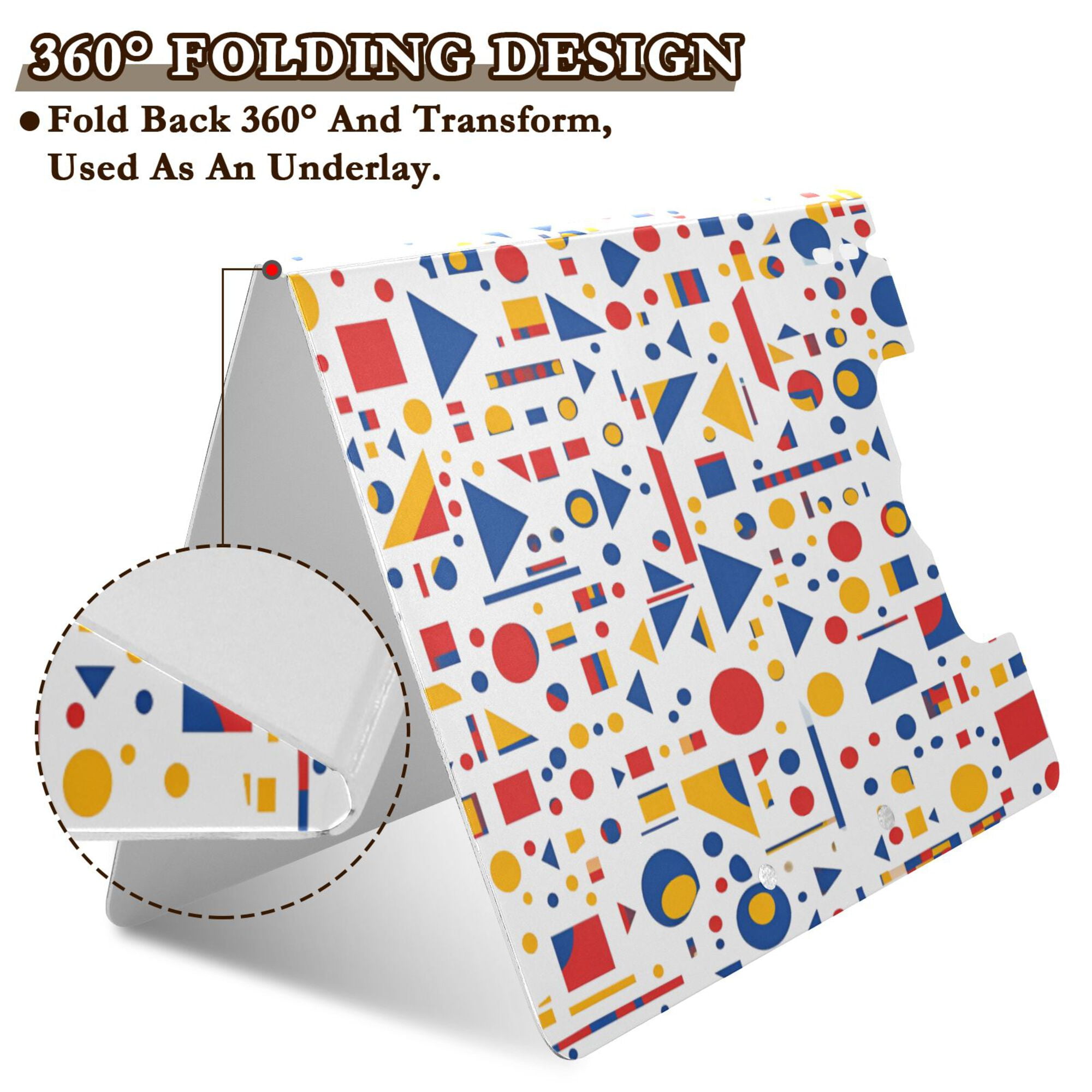 FORMRS A4 Clipboard Folder with Pen Holder Horizontal Foldable School Office Binder, Simple Shapes
