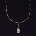 thumbnail image 3 of AFFY Solitaire Pendant Necklace for Women 3.00 Carat Cushion Cut Lab Grown Diamond Two Tone Bead Ball Chain Necklace in 14K Yellow Gold Plated Vermeil Jewelry Gift for Her 18", 3 of 6