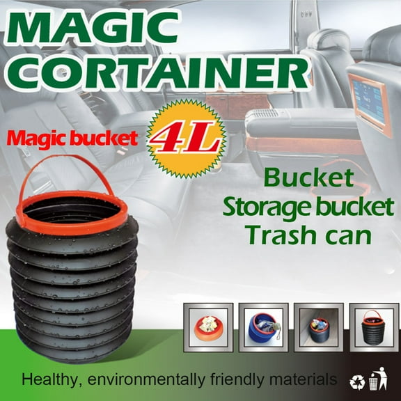 SPOORYYO Collapsible Bucket with Handle, Lightweight Folding Water Container,Bucket Folding Collapsible Fishing Water Pail Storage Box Trash Container In Car