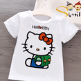 thumbnail image 3 of Camiseta de verano con estampado de Hello Kitty para niños y niñas, ropa para niños, camisetas de algodón para niños, camisetas deportivas de manga corta a la moda para edades de 3 a 14 años, camiseta, 3 of 5