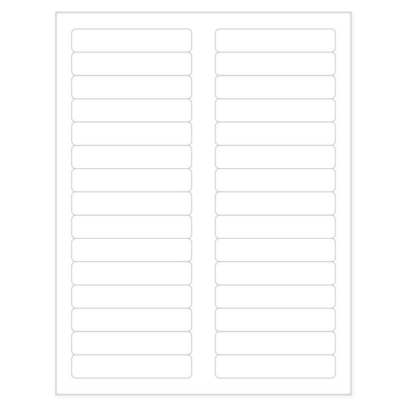 White File Folder Labels 2/3" x 3-7/16" for Laser or Inkjet Printer