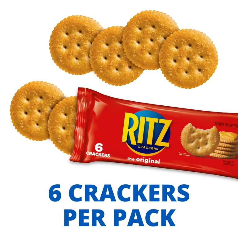 RITZ Original Crackers, 18 Single Packs, Buttery Flavor Snack